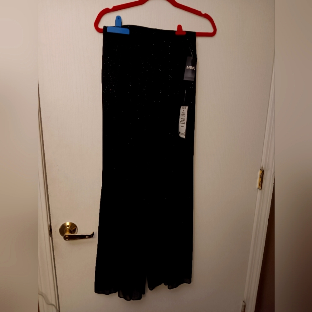 Black shimmer pallazo pants